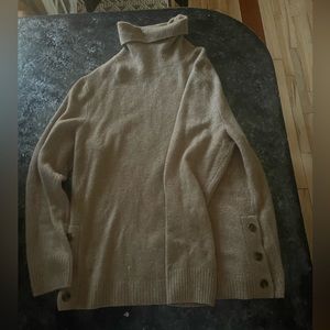 JCrew women’s wool blend turtleneck with Button Hem